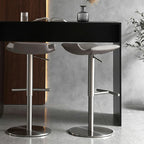 Tabourets de bar modernes pivotants en métal gris, hauteur réglable