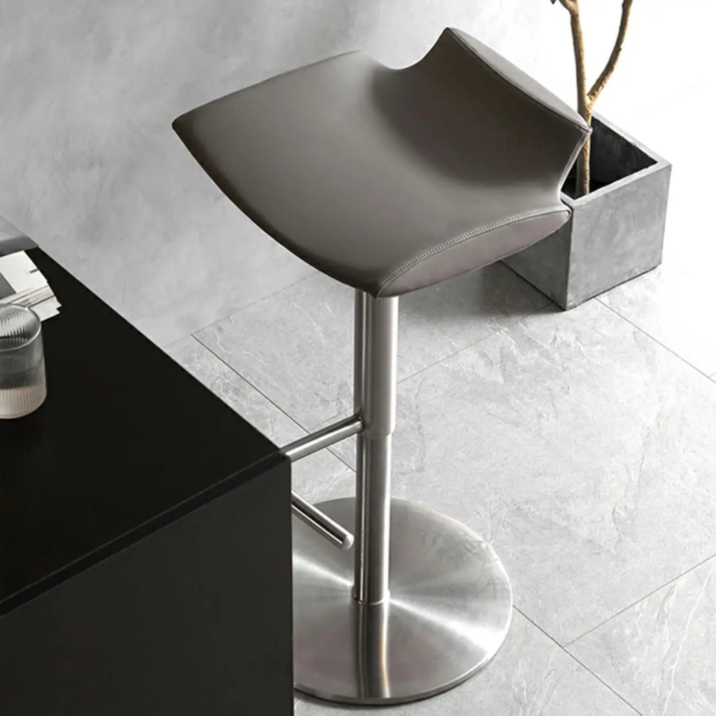 Tabourets de bar modernes pivotants en métal gris, hauteur réglable