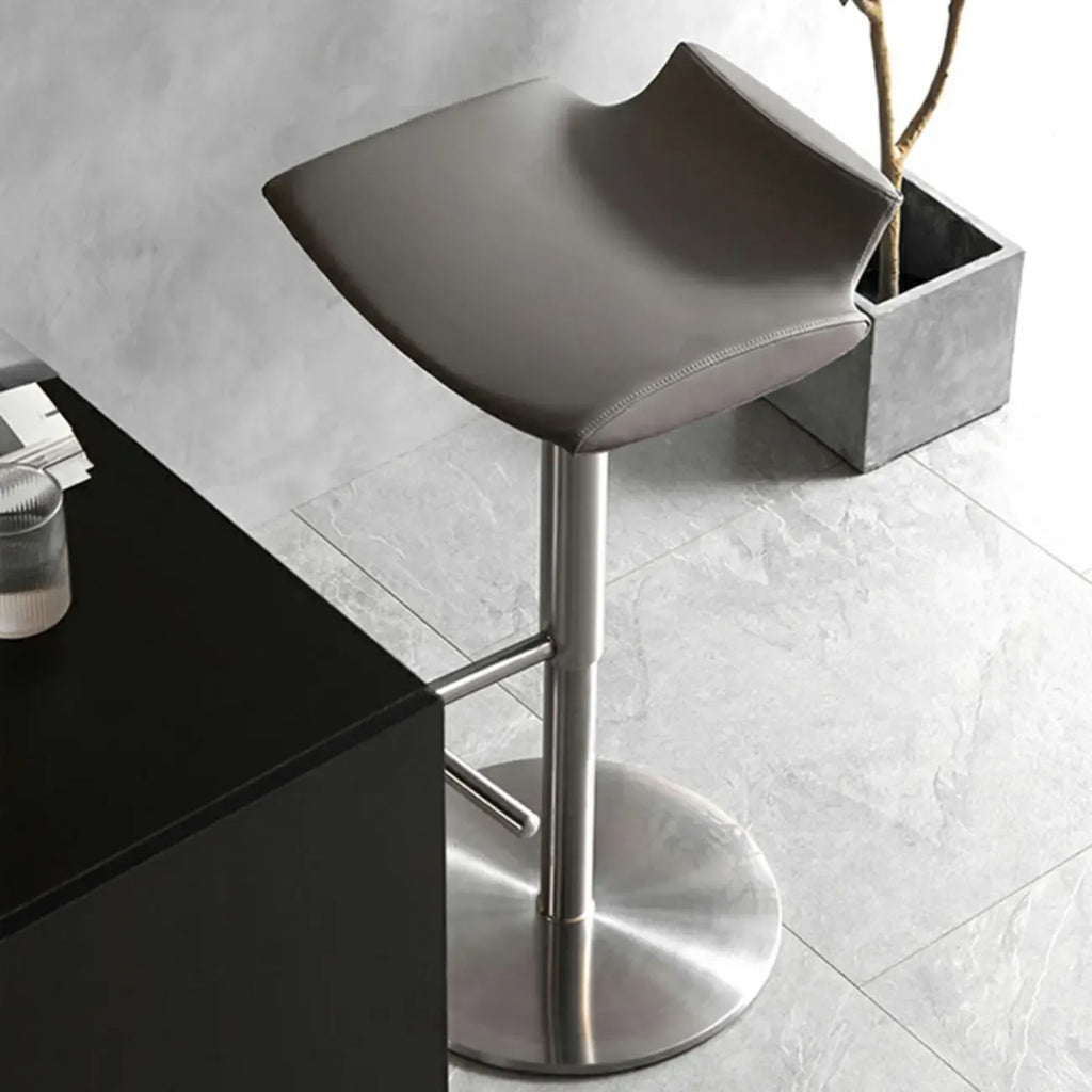 Tabourets de bar modernes pivotants en métal gris, hauteur réglable