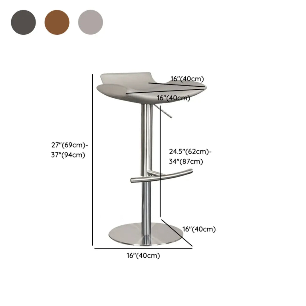 Tabourets de bar modernes pivotants en métal gris, hauteur réglable