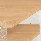 Meuble d'angle moderne avec étagères ouvertes en acrylique et bois naturel