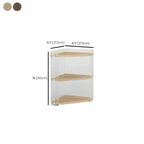 Meuble d'angle moderne avec étagères ouvertes en acrylique et bois naturel