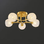 Charmant plafonnier semi-encastré en verre à 5/7 lumières pour chambre à coucher
