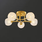 Charmant plafonnier semi-encastré en verre à 5/7 lumières pour chambre à coucher