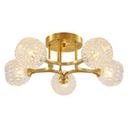 Charmant plafonnier semi-encastré en verre à 5/7 lumières pour chambre à coucher