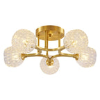 Charmant plafonnier semi-encastré en verre à 5/7 lumières pour chambre à coucher