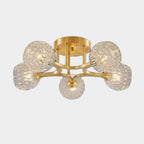Charmant plafonnier semi-encastré en verre à 5/7 lumières pour chambre à coucher