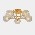 Charmant plafonnier semi-encastré en verre à 5/7 lumières pour chambre à coucher