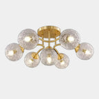 Charmant plafonnier semi-encastré en verre à 5/7 lumières pour chambre à coucher