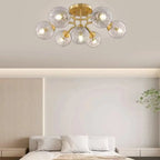 Charmant plafonnier semi-encastré en verre à 5/7 lumières pour chambre à coucher