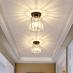 Plafoniera moderna semi-incasso a 6 cristalli per soggiorno