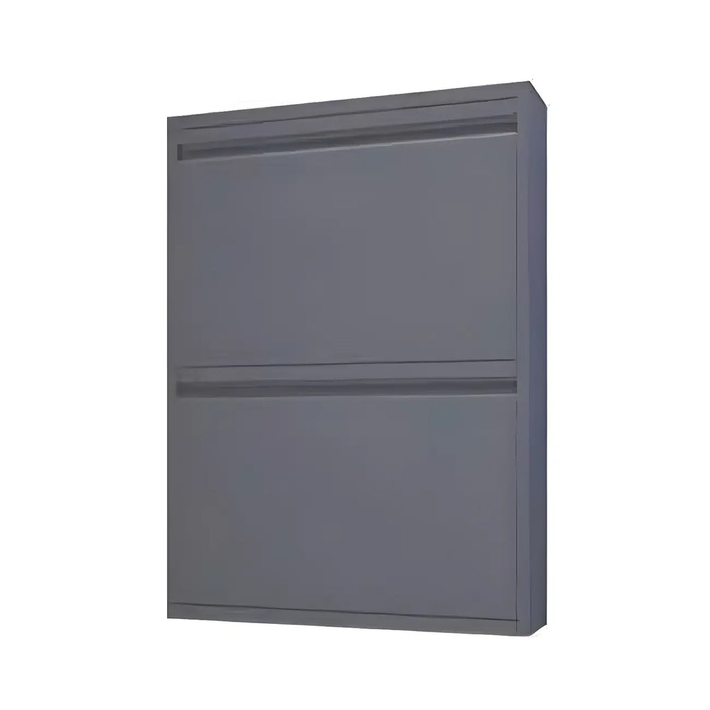 Armoire à chaussures murale en métal gris pour entrée