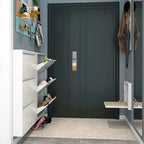 Armoire à chaussures murale en métal gris pour entrée