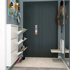 Armoire à chaussures murale en métal gris pour entrée