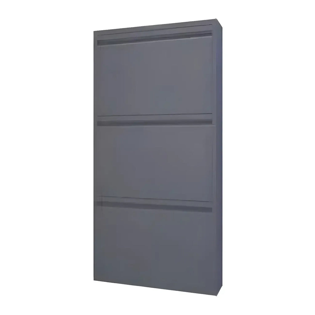 Armoire à chaussures murale en métal gris pour entrée