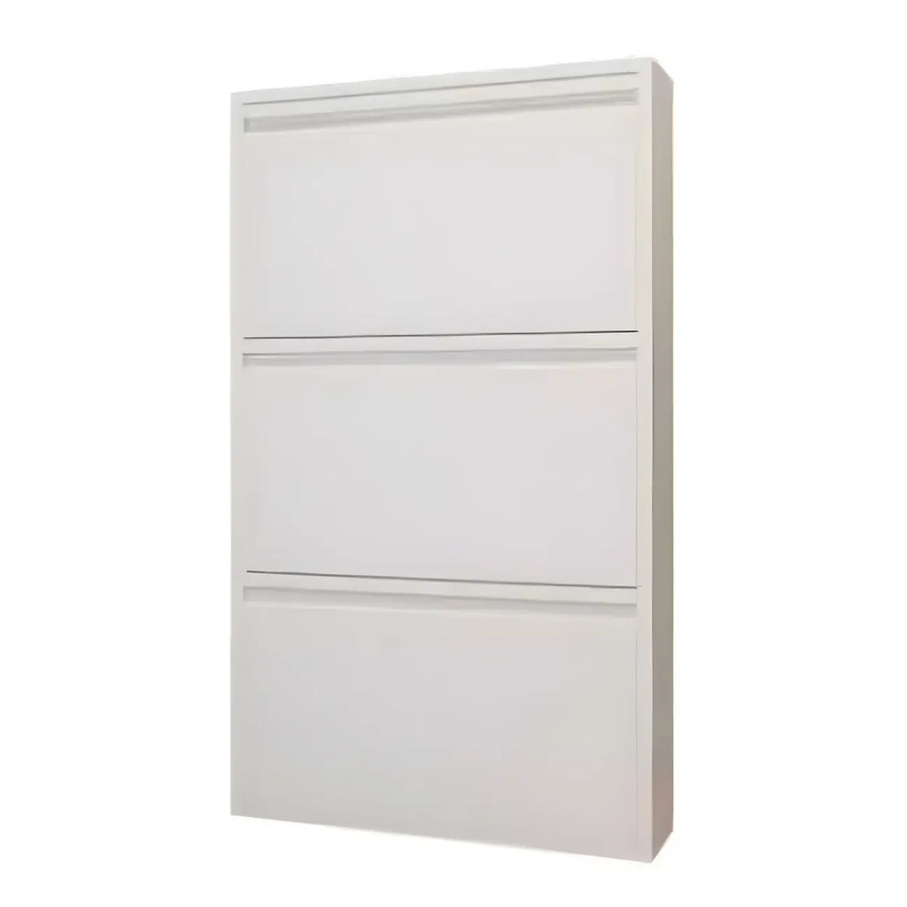 Armoire à chaussures murale en métal gris pour entrée