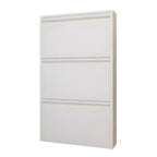 Armoire à chaussures murale en métal gris pour entrée