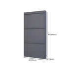 Armoire à chaussures murale en métal gris pour entrée