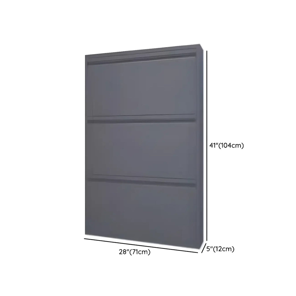 Armoire à chaussures murale en métal gris pour entrée