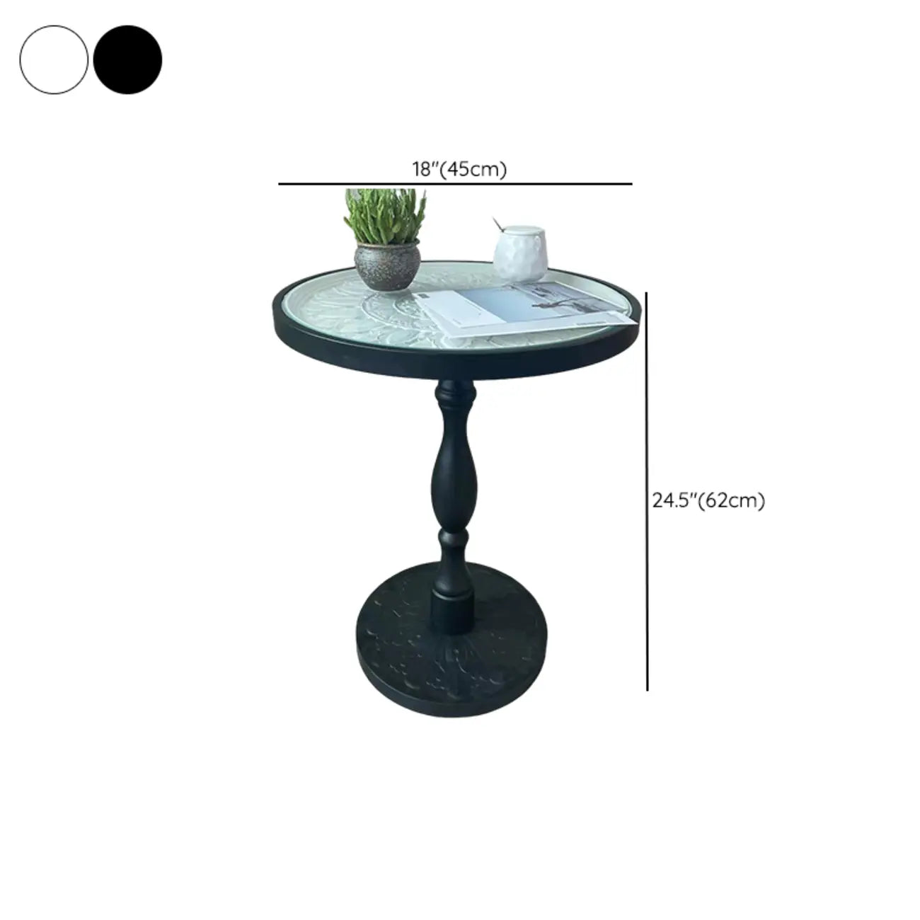 Table d'appoint ronde rétro en bois clair pour salon