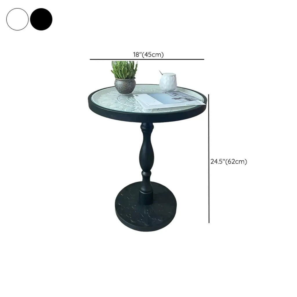Table d'appoint ronde rétro en bois clair pour salon