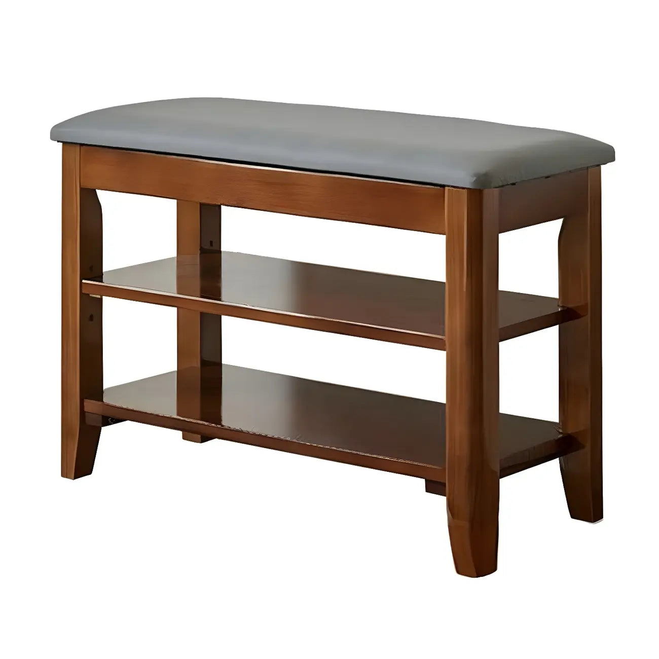 Banc de rangement à chaussures réglable en bois de noyer pour entrée