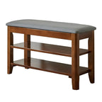 Banc de rangement à chaussures réglable en bois de noyer pour entrée