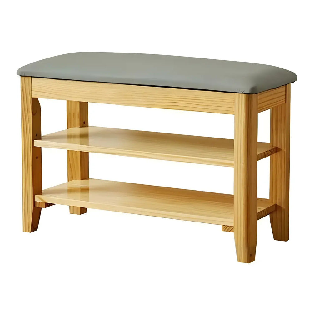Banc de rangement à chaussures réglable en bois de noyer pour entrée