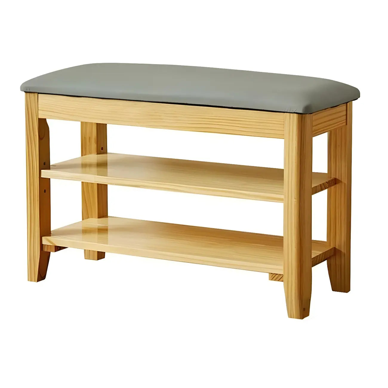 Banc de rangement à chaussures réglable en bois de noyer pour entrée
