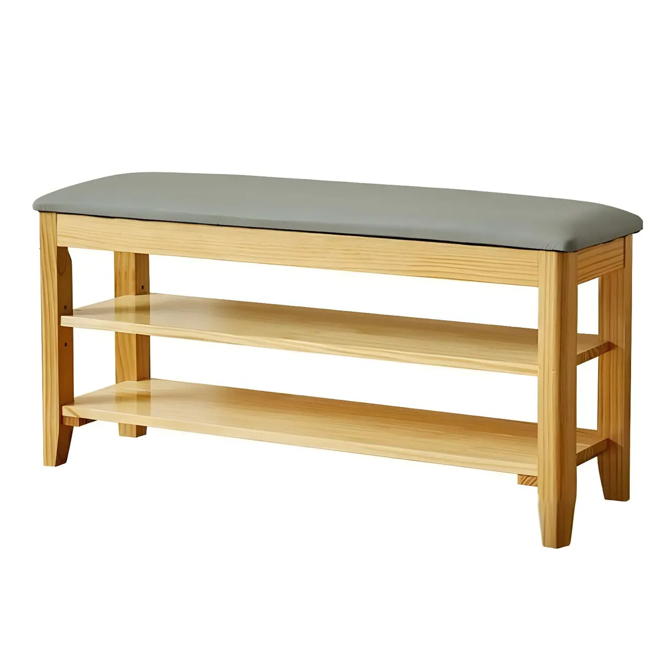 Banc de rangement à chaussures réglable en bois de noyer pour entrée