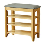 Banc de rangement à chaussures réglable en bois de noyer pour entrée