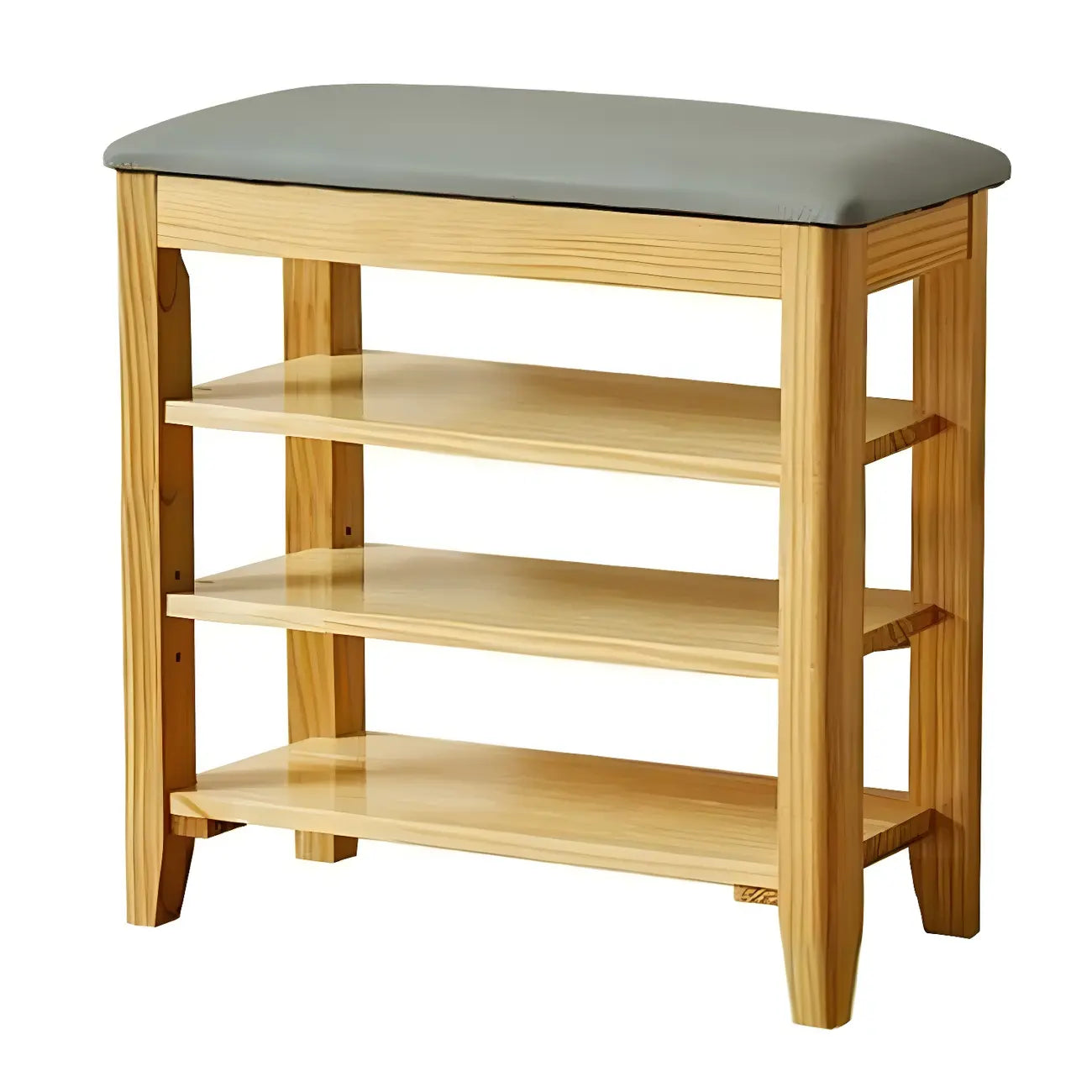 Banc de rangement à chaussures réglable en bois de noyer pour entrée