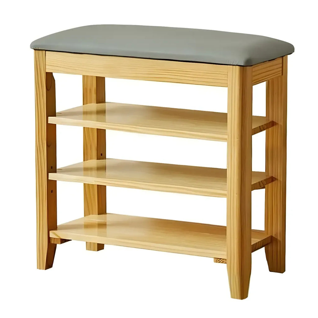 Banc de rangement à chaussures réglable en bois de noyer pour entrée