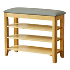 Banc de rangement à chaussures réglable en bois de noyer pour entrée