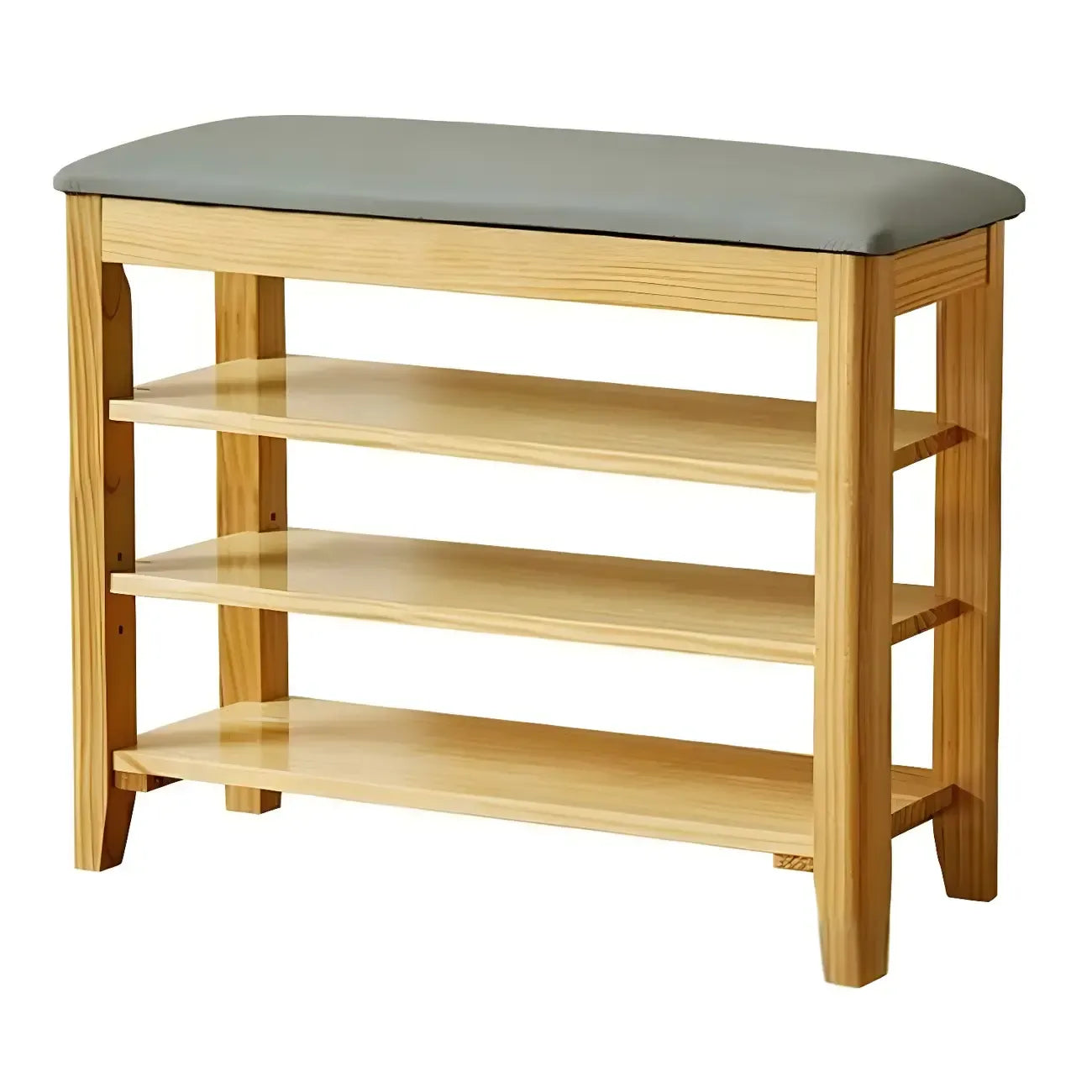 Banc de rangement à chaussures réglable en bois de noyer pour entrée