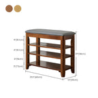 Banc de rangement à chaussures réglable en bois de noyer pour entrée