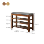 Banc de rangement à chaussures réglable en bois de noyer pour entrée