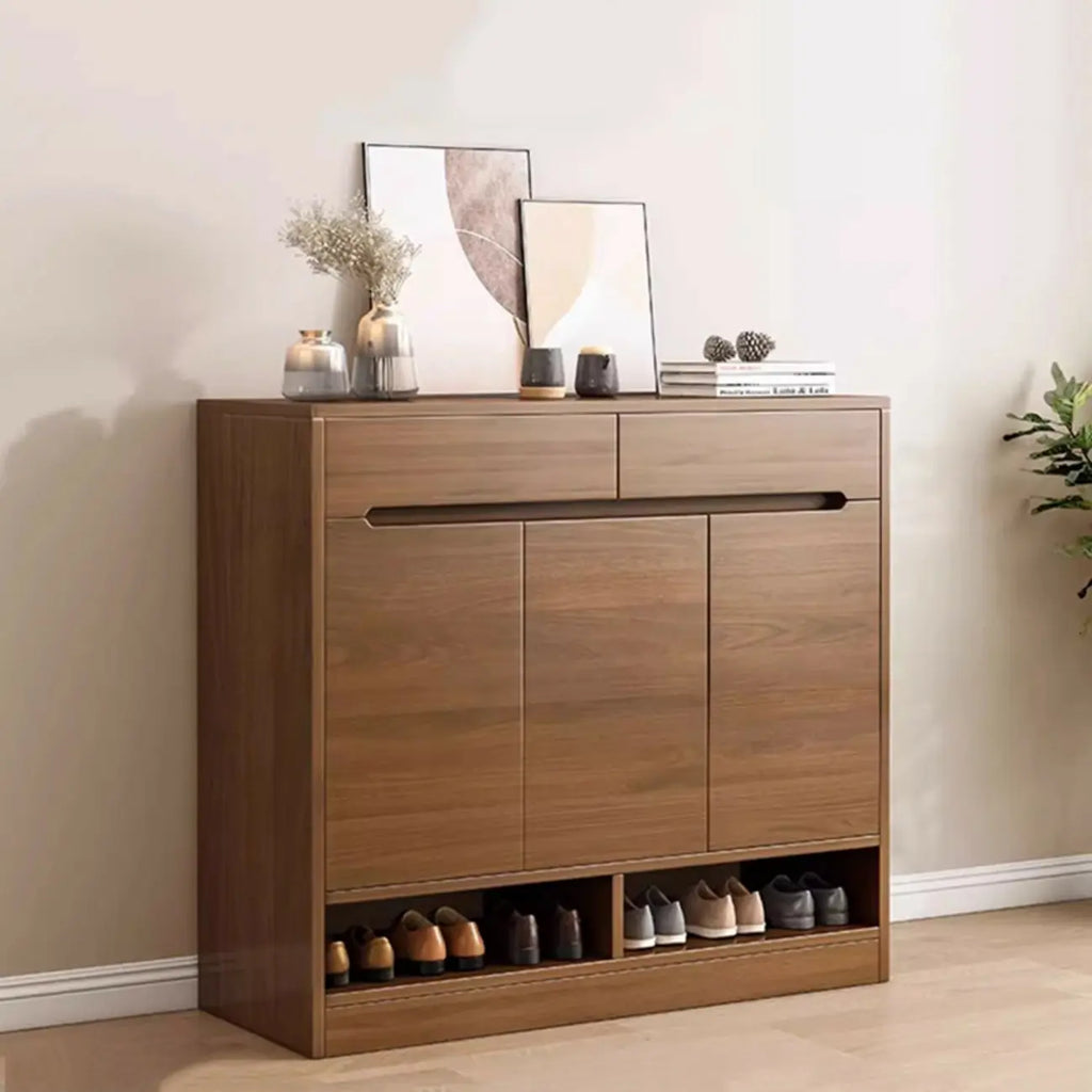 Armoire à chaussures en bois réglable avec portes pour entrée