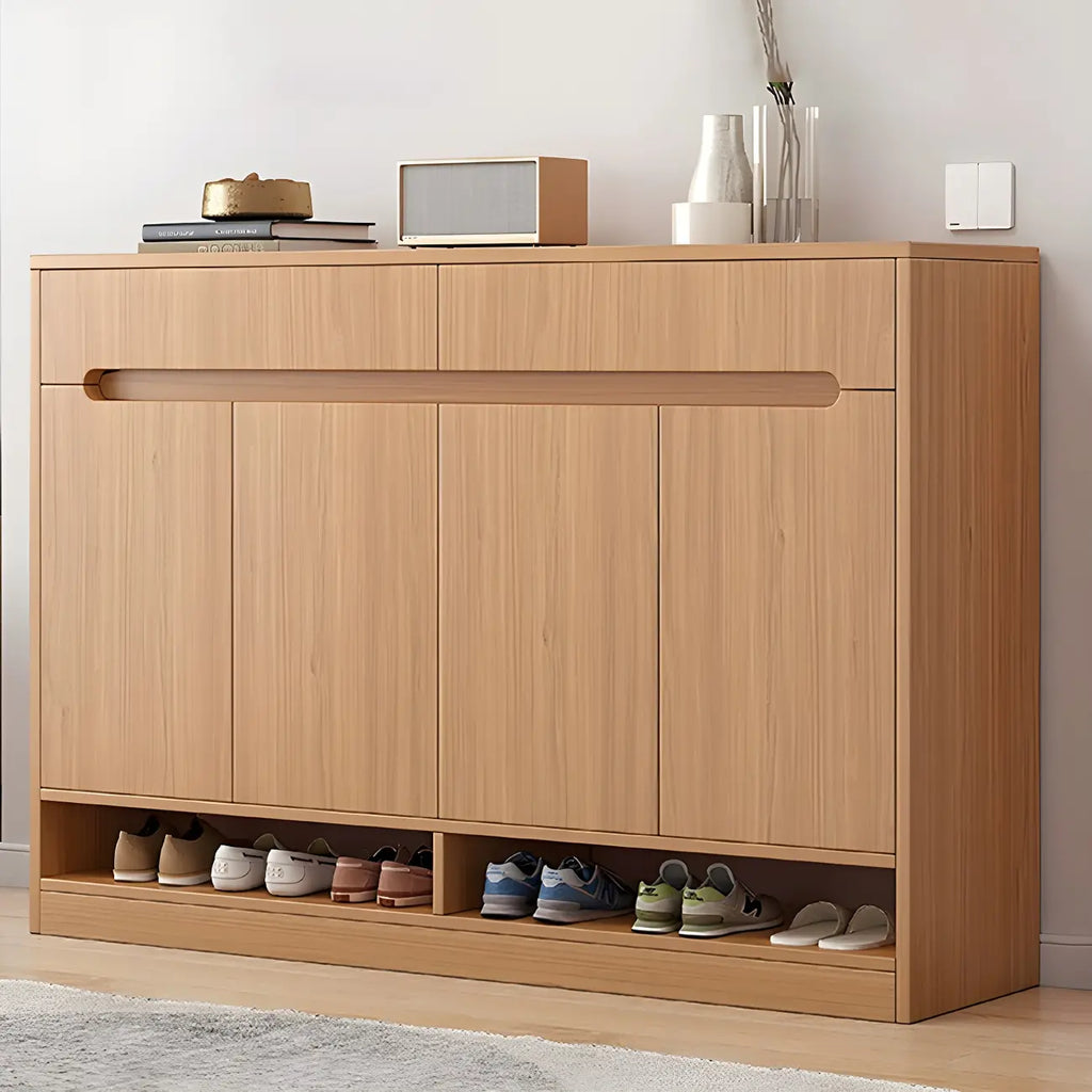Armoire à chaussures en bois réglable avec portes pour entrée