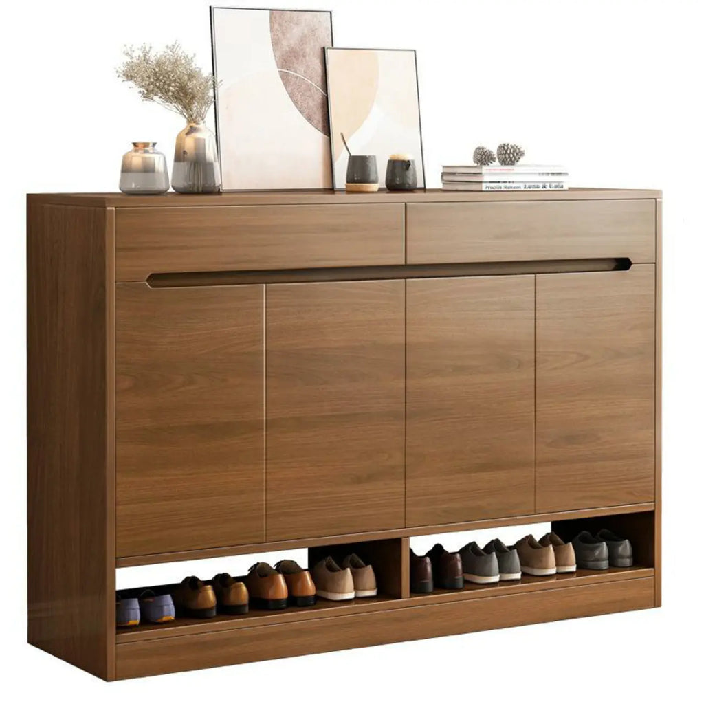 Armoire à chaussures en bois réglable avec portes pour entrée