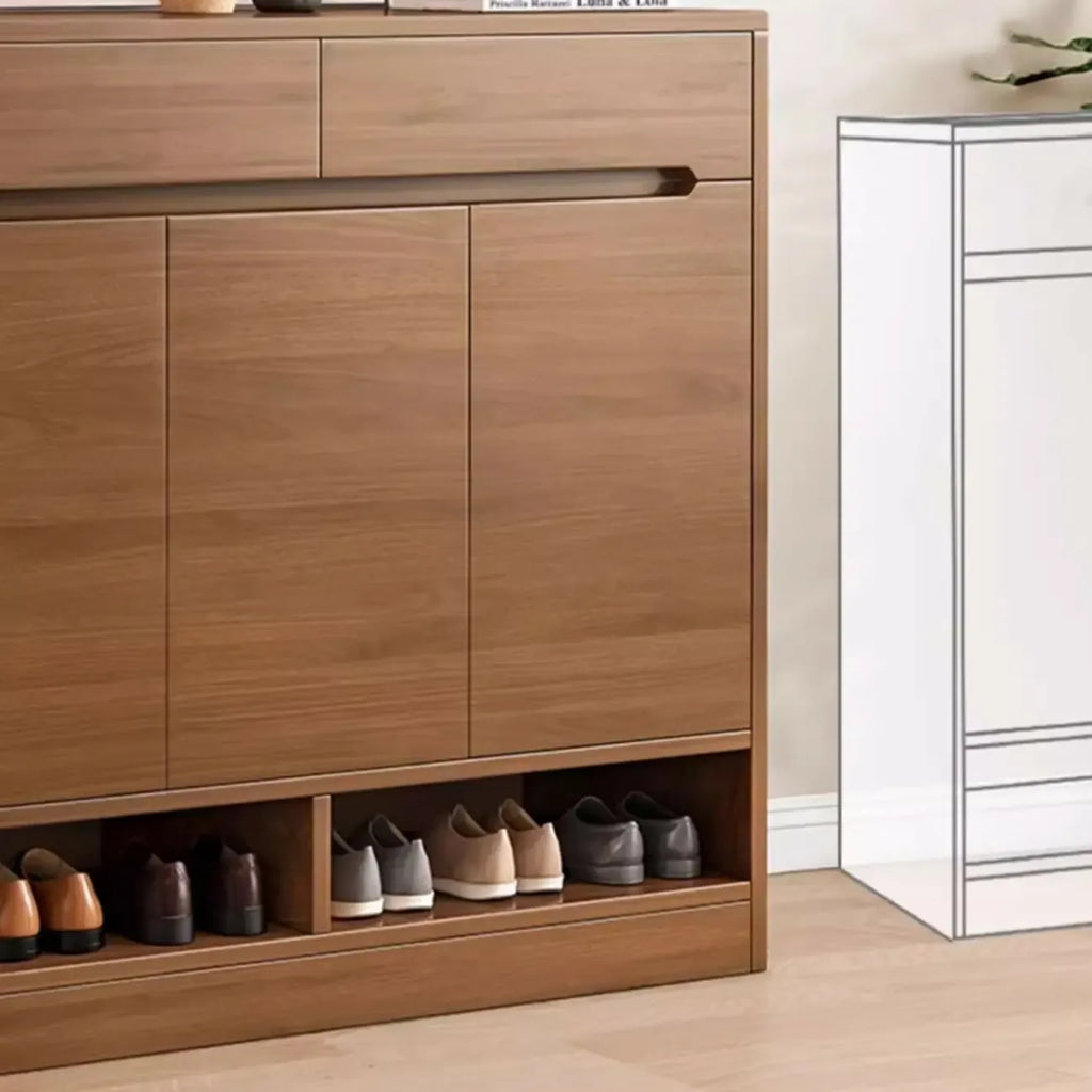 Armoire à chaussures en bois réglable avec portes pour entrée