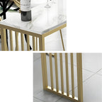 Tables de bar glamour blanches en faux marbre avec base en métal doré