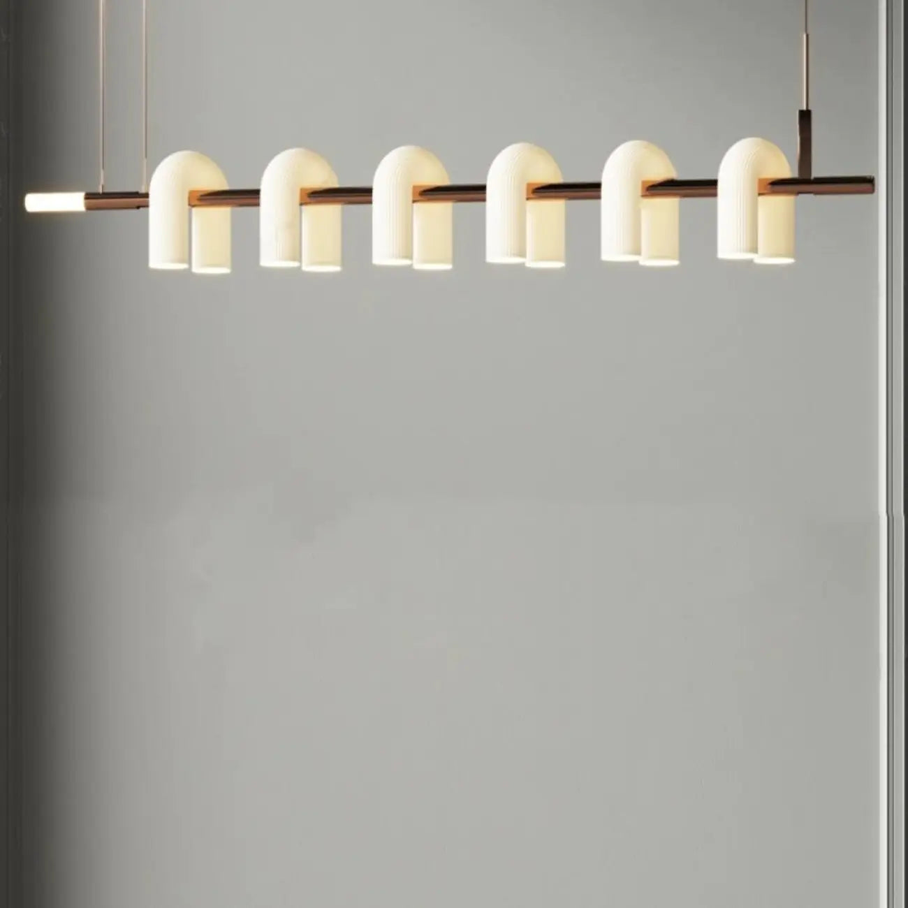 Lampada a sospensione a isola moderna geometrica a LED a 6 luci per cucina