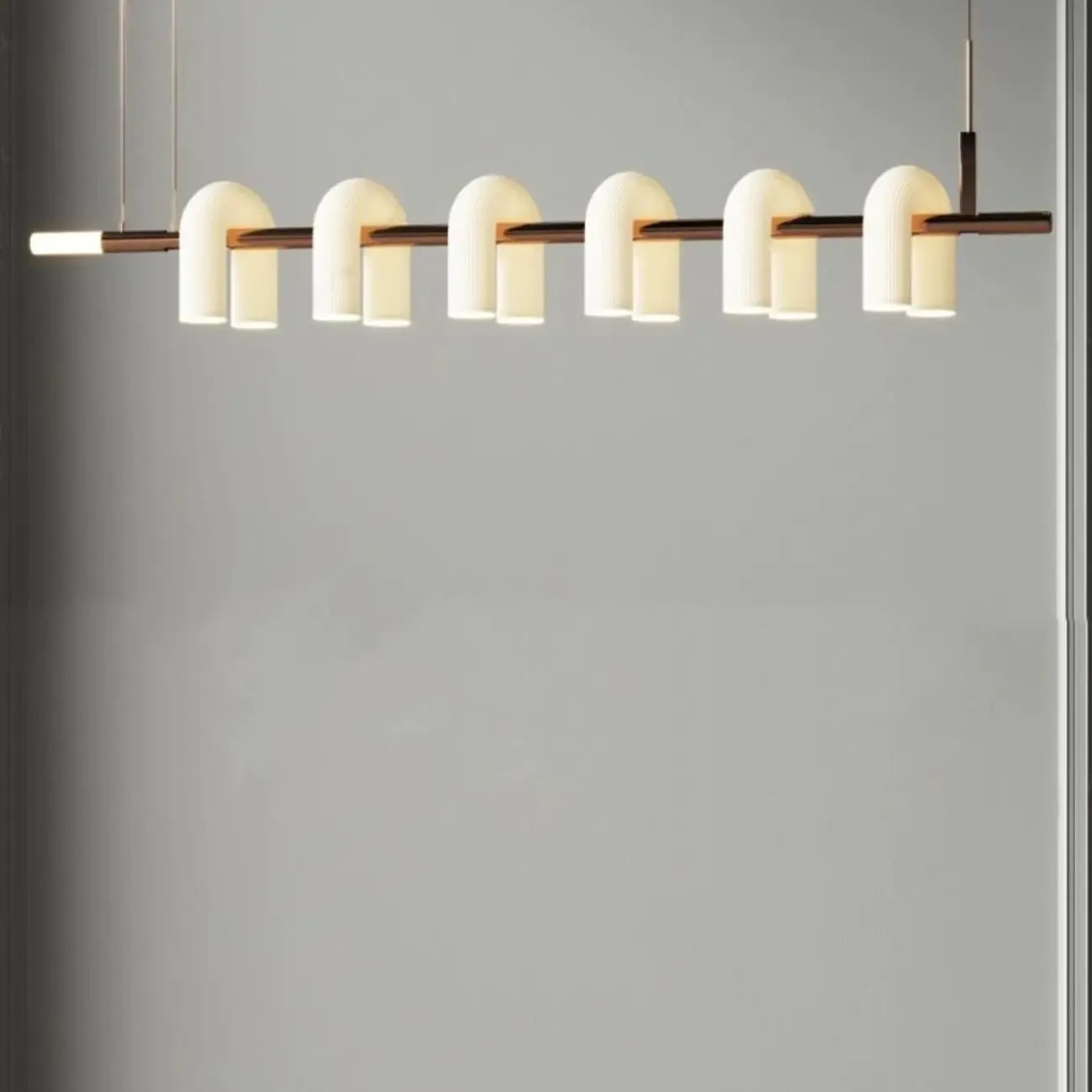 Lampada a sospensione a isola moderna geometrica a LED a 6 luci per cucina