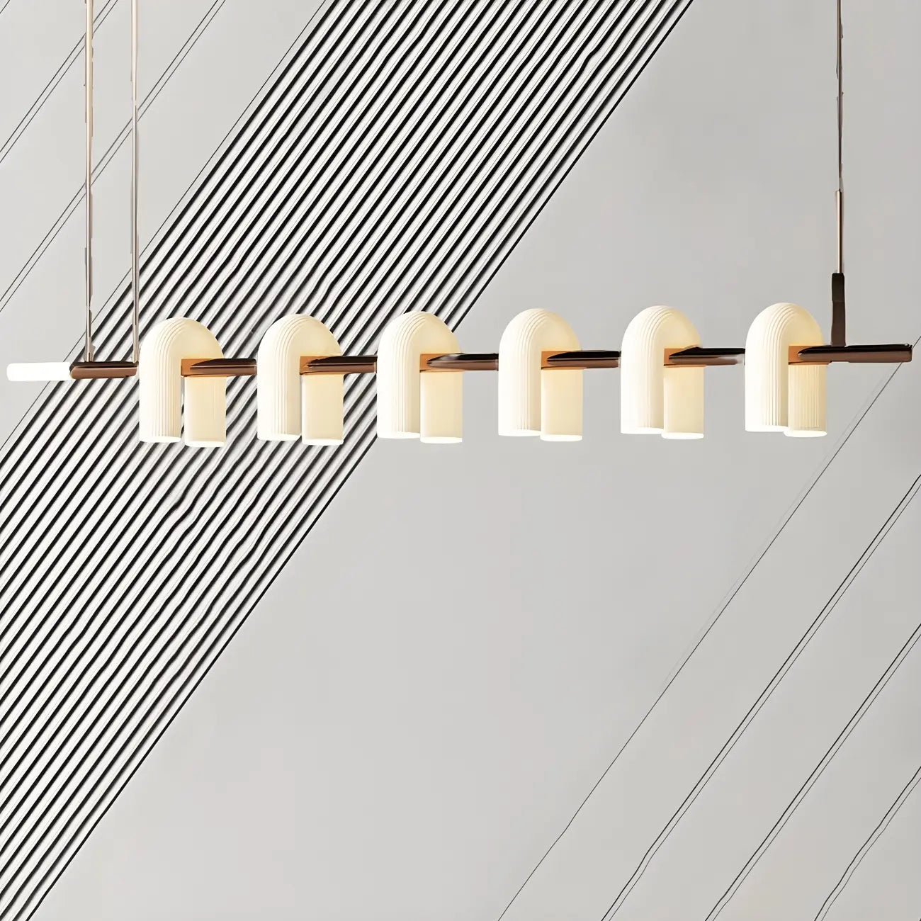 Lampada a sospensione a isola moderna geometrica a LED a 6 luci per cucina