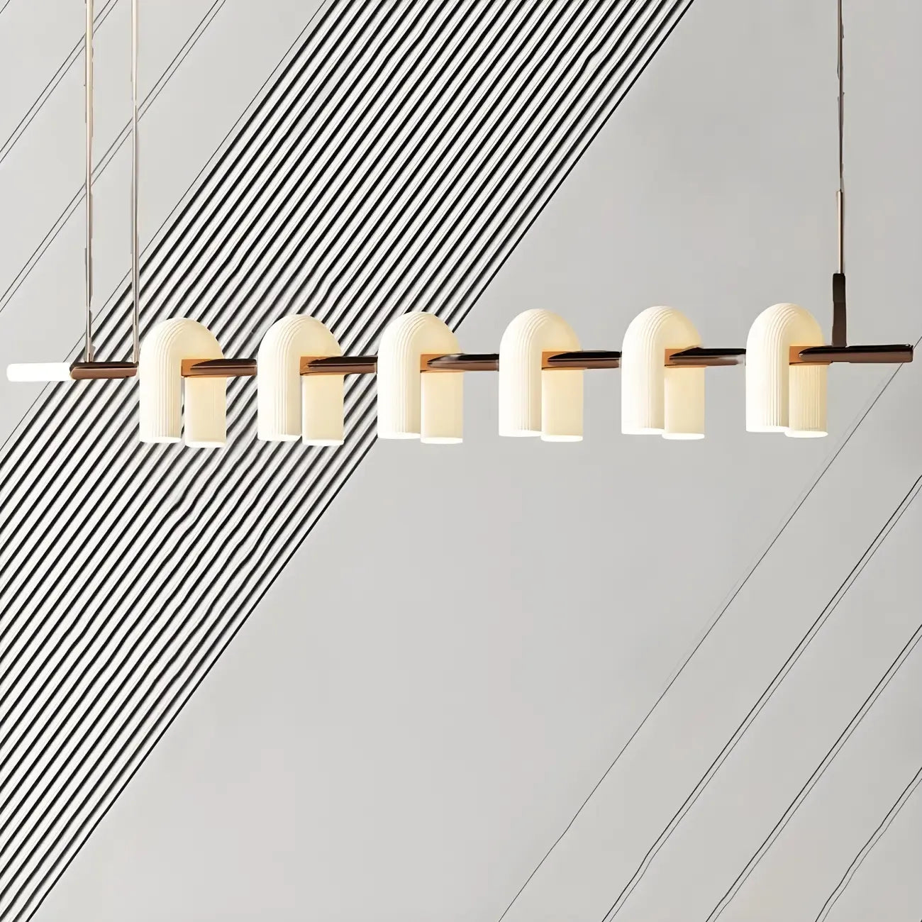Lampada a sospensione a isola moderna geometrica a LED a 6 luci per cucina