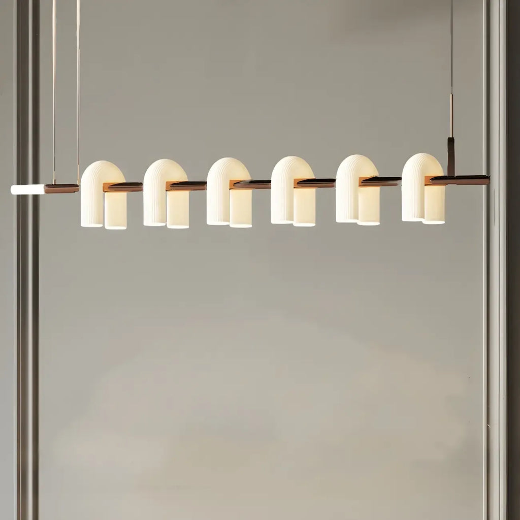 Lampada a sospensione a isola moderna geometrica a LED a 6 luci per cucina