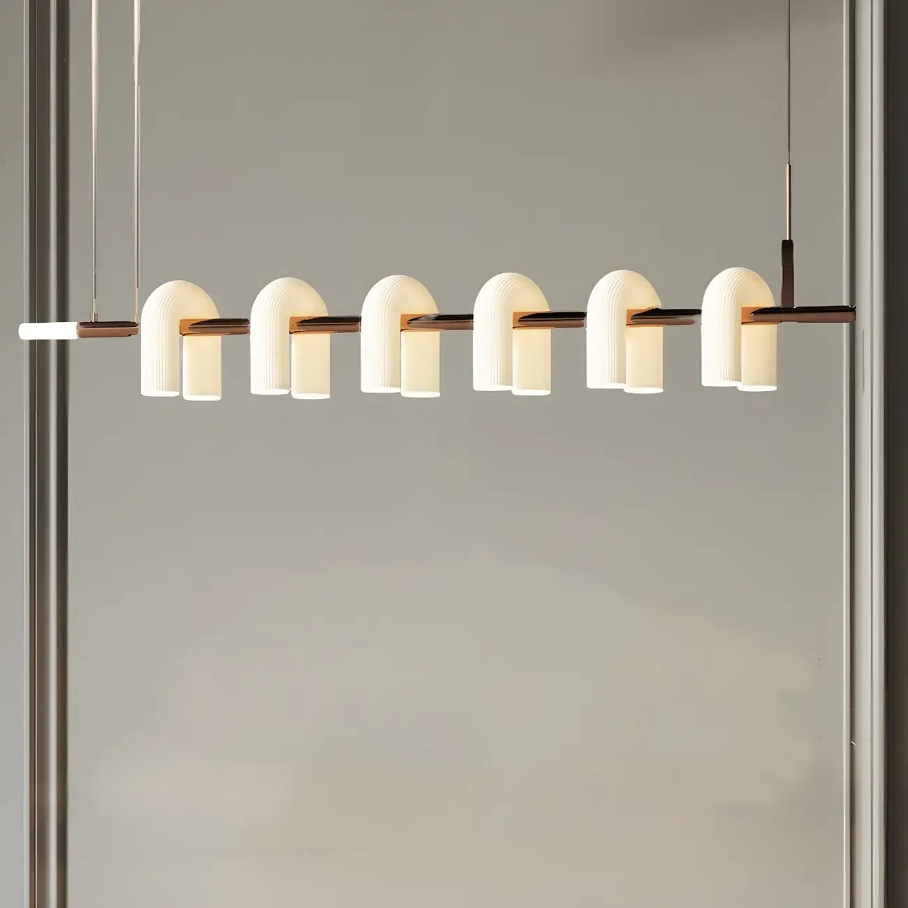 Lampada a sospensione a isola moderna geometrica a LED a 6 luci per cucina