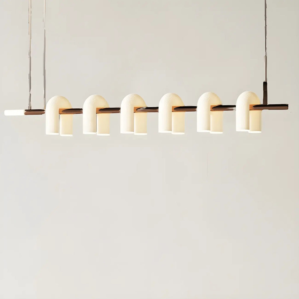 Lampada a sospensione a isola moderna geometrica a LED a 6 luci per cucina