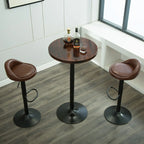 Tables de bar rondes minimalistes en bois et métal